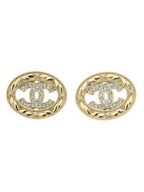 Chanel Stud Earrings Gold Silver
